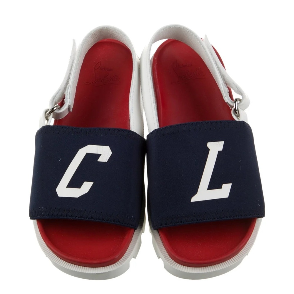 Christian Louboutin Kids Navy & Red Slide Sandals euro 30 (us 12.5)